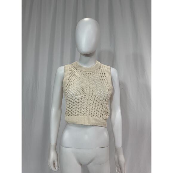Alc Ltd 'Beuden' White Crochet Knit Top Size M - Picture 2 of 5